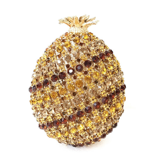 Fruit pineapple shaped crystal banquet bag with diamond inlay in the air