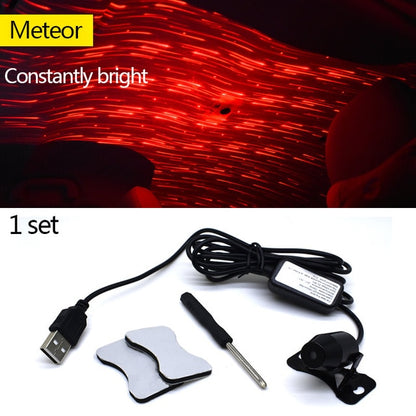 Light Projector Car Decoration Light USB LED Starry Sky Star DJ RGB Laser Projector Music Sound Remote Control Auto Car Styling