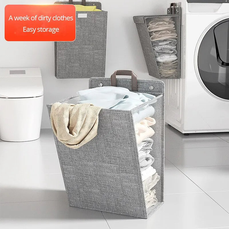Dirty Clothes Basket Foldable Home Dormitory Dormitory Multifunctional Organization Storage Wall Hanging Basket