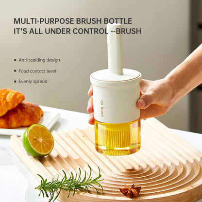 Barbecue brush silicone oil brush with bottle high temperature resistant oil brush bottle integrated kitchen brush oil baking