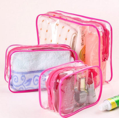 eTya Travel PVC Cosmetic Bags Women Transparent Clear Zipper Makeup Bags Organizer Bath Wash Make Up Tote Handbags Case