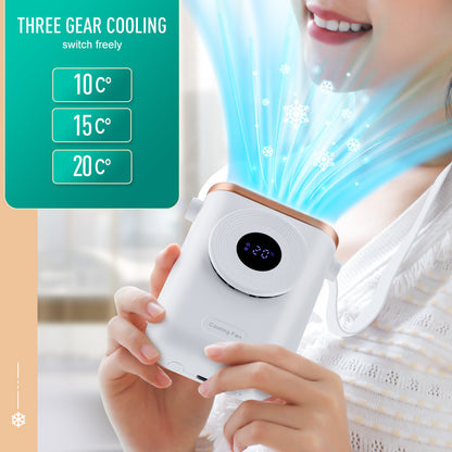 3-Speed Hanging Neck Fan Cooling Portable Leafless Electric Fan USB Lazy Hanging Neck Small Fan Outdoor Fan