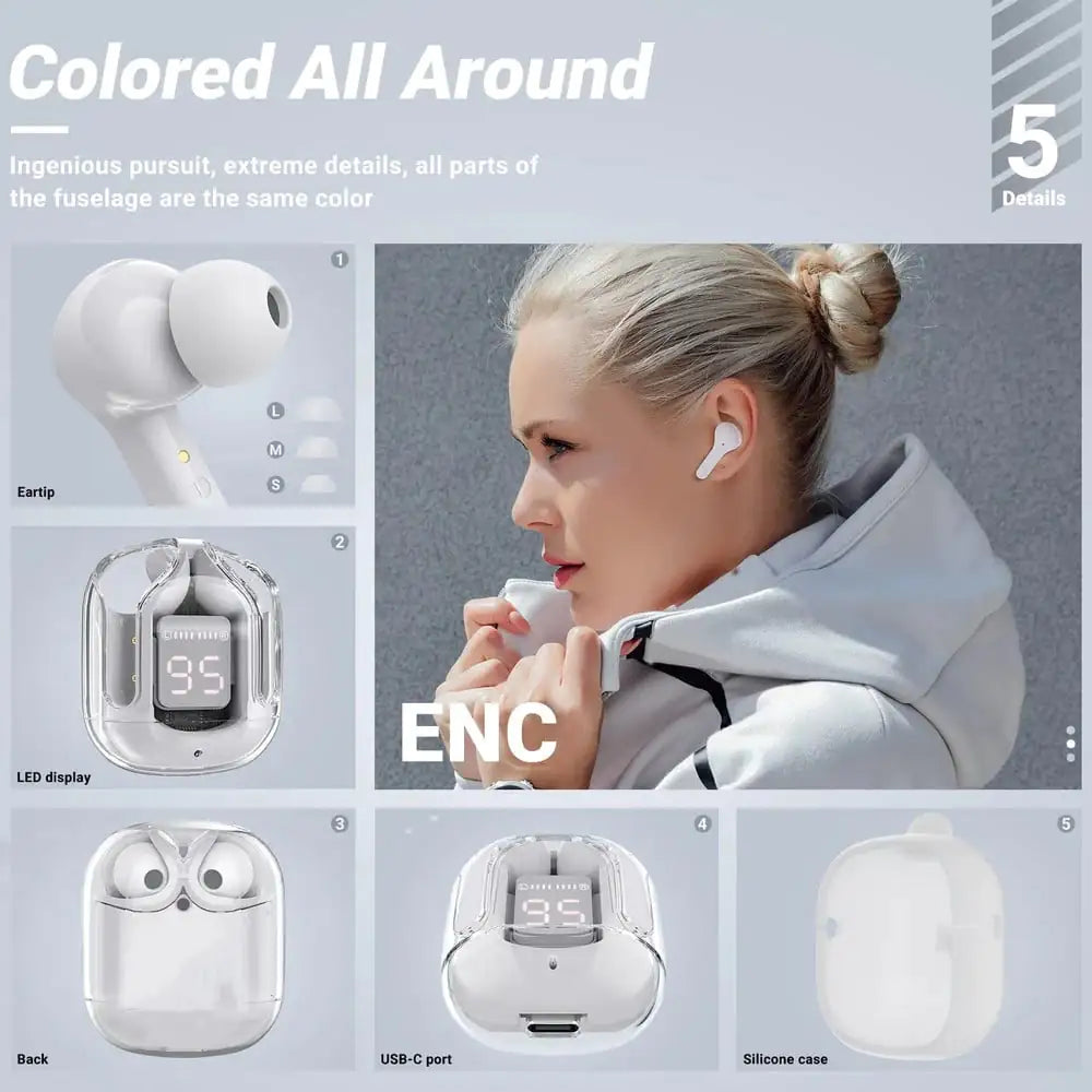 BT30 ENC Noise Canceling Wireless Bluetooth Earbuds