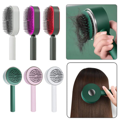 New One-key Self-cleaning Fine Teeth Hair Brush