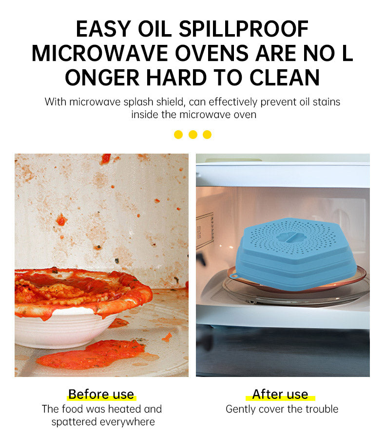 Microwave Oven Anti Spluttering Lid Collapsible Silicone Microwave Food Cover with Plate Microwave Cover lids