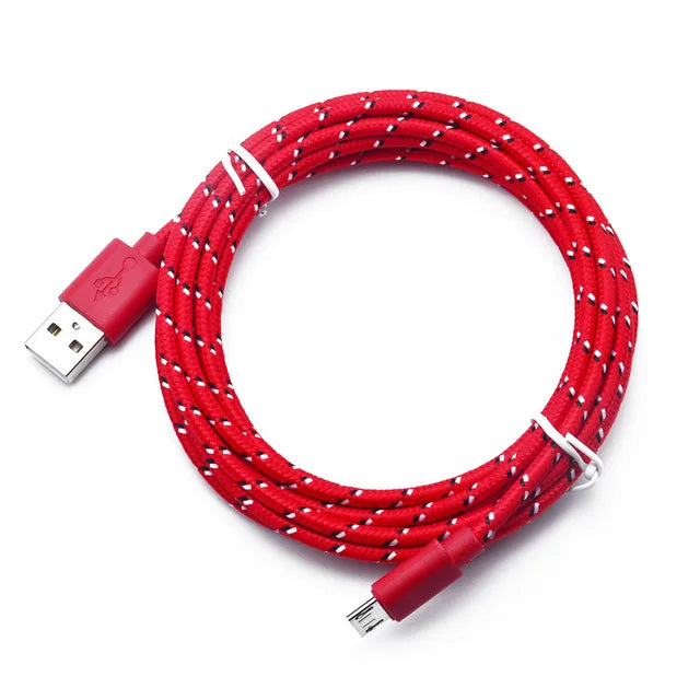 Charging Micro USB Cable 1M 2M nylon Braided Wire for Samsung Sony Xiaomi Android Phone Data Sync Charger Cable smartphone