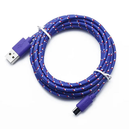 Charging Micro USB Cable 1M 2M nylon Braided Wire for Samsung Sony Xiaomi Android Phone Data Sync Charger Cable smartphone