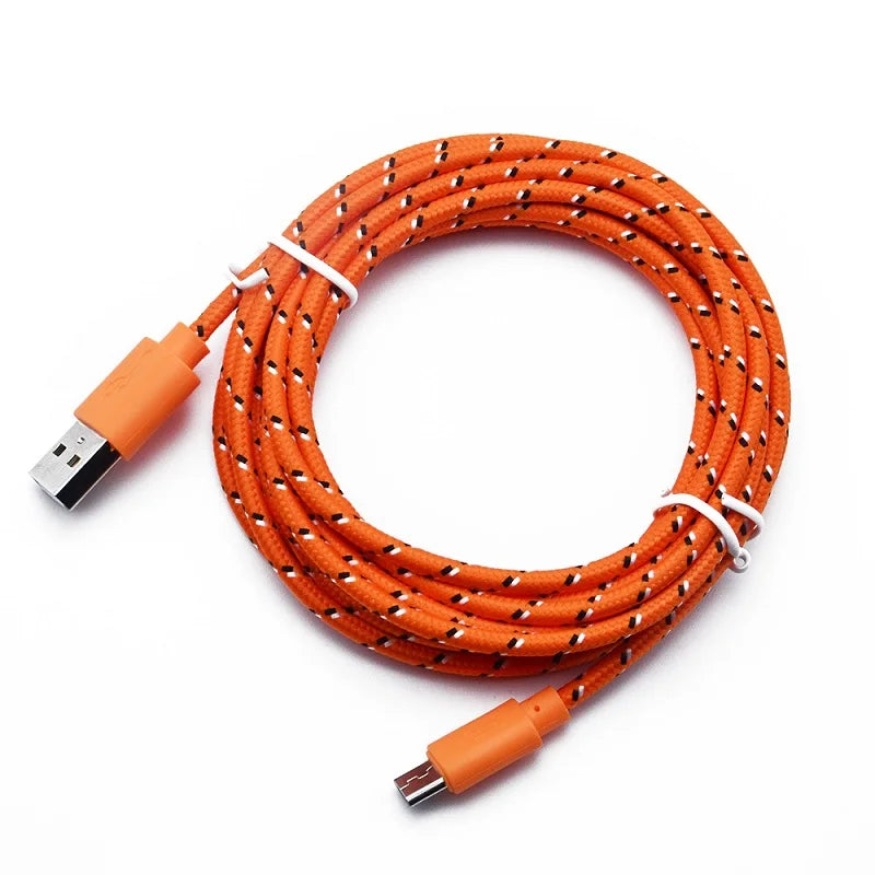 Charging Micro USB Cable 1M 2M nylon Braided Wire for Samsung Sony Xiaomi Android Phone Data Sync Charger Cable smartphone