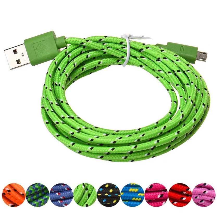 Charging Micro USB Cable 1M 2M nylon Braided Wire for Samsung Sony Xiaomi Android Phone Data Sync Charger Cable smartphone