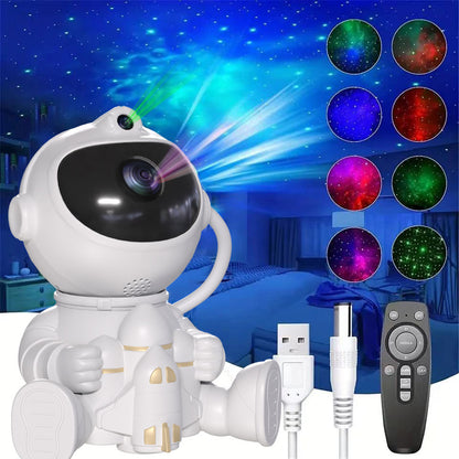 New Astronaut Sky Light Holding Rocket Star Atmosphere Light Space Shuttle Spaceman Laser LED Projection